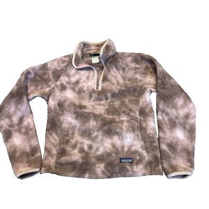 Patagonia Sweater Women Small Tye Synchilla Fleece Sweatshirt 1/4 Zip Pullover